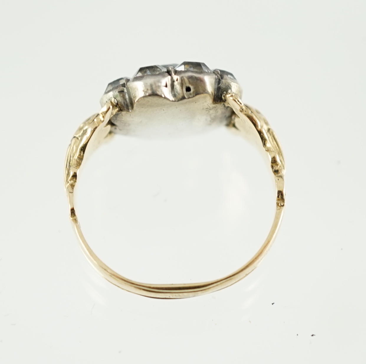 A Georgian, gold, silver and paste set cluster ring